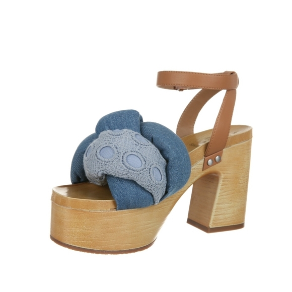 Sam & Libby Women's Cassandra Puffy Platform Sandal,Blue Various Sz - Picture 4 of 9